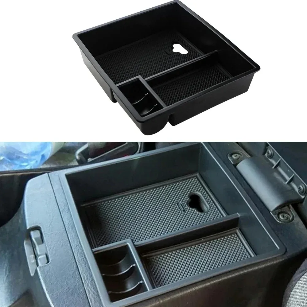 Center Console Organizer For Toyota Hilux Fortuner 2016 - 2024 Car Armrest Storage Box Built-In Non-Slip Mats Tray Pallet Holder