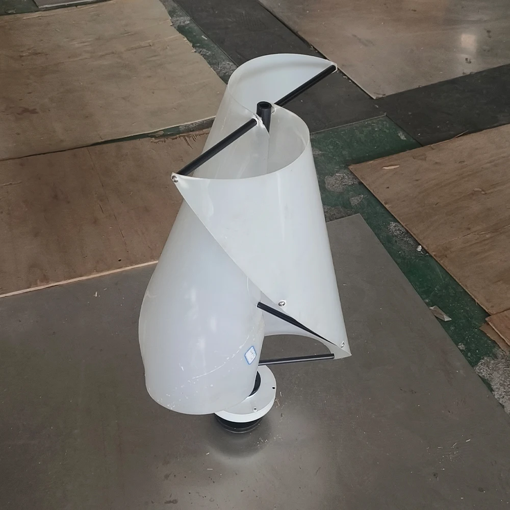 Installation of vertical axis wind turbines on the roof, with a capacity of 2KW-5KW and anti typhoon design. Grid connected/off