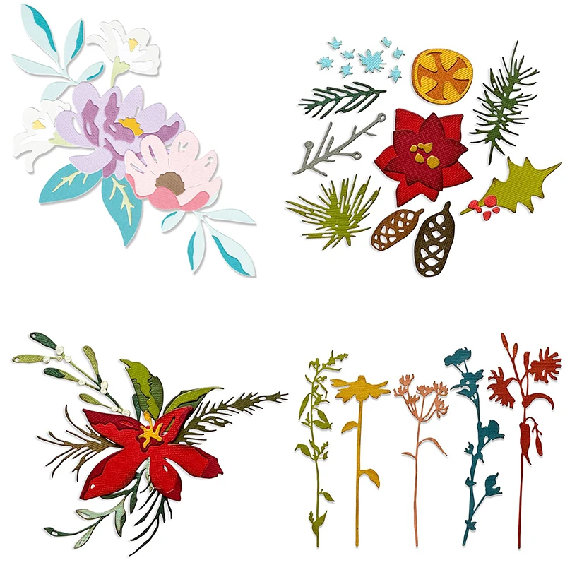 Plant Metal Cutting Dies is Suitable For Christmas DIY Album Scrapbook 3D Greeting Card Decoration Creative Flower Leaf 2022 New