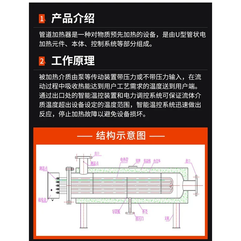 high quality，oil , , explosion-proof circulating pipeline heater with adjustle power 3