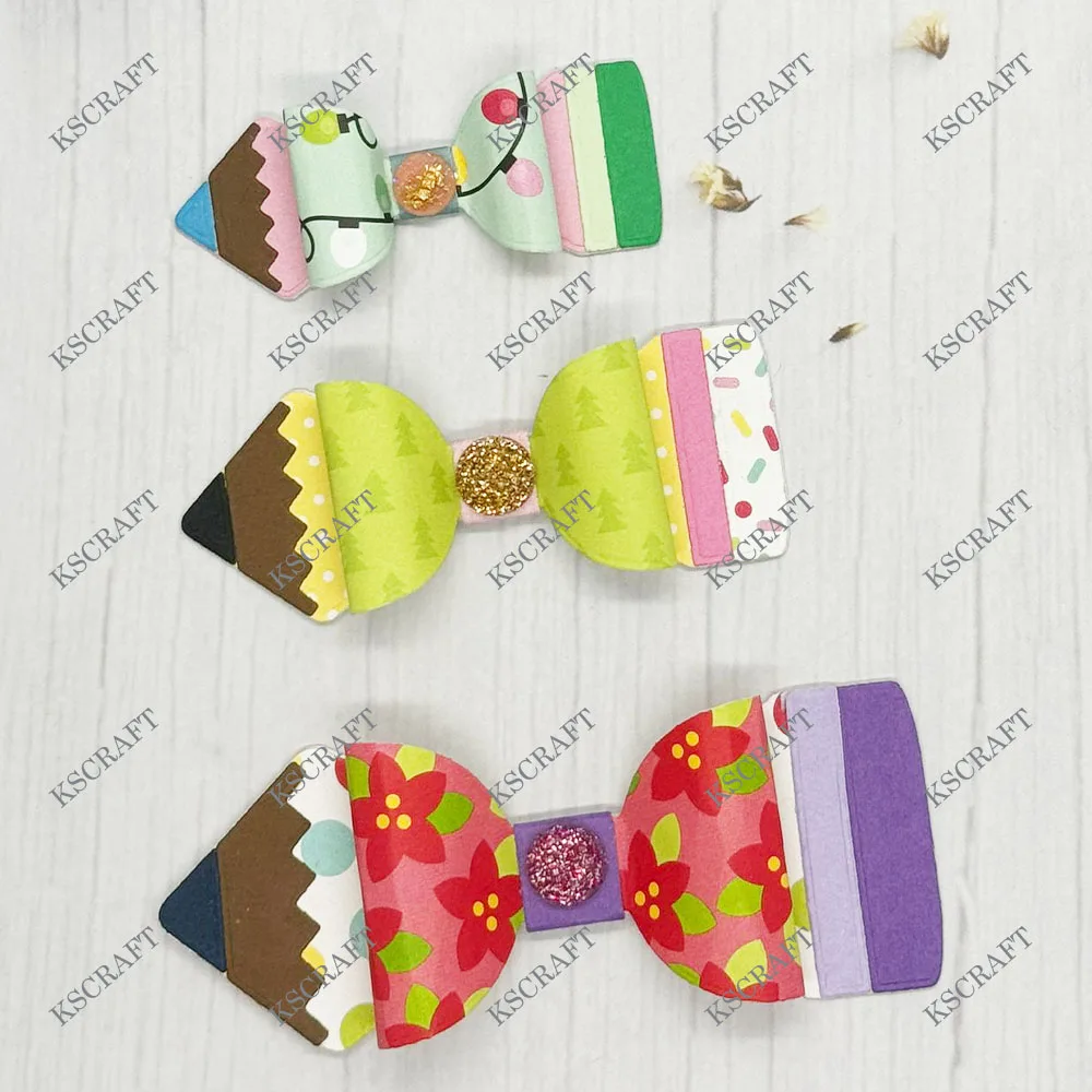 KSCRAFT Pencil Bows Cutting Dies Stencils for DIY Scrapbooking Decorative Embossing DIY Paper Cards
