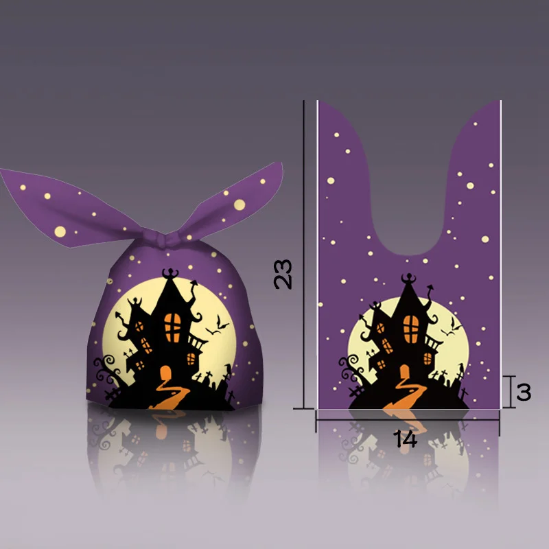 10/20 stücke Halloween Plastiktüten Kaninchen Ohr Süßigkeiten Tasche für Kinder Geschenk Kekse Dessert DIY Verpackung Zubehör Backen Dekor – Detail 8