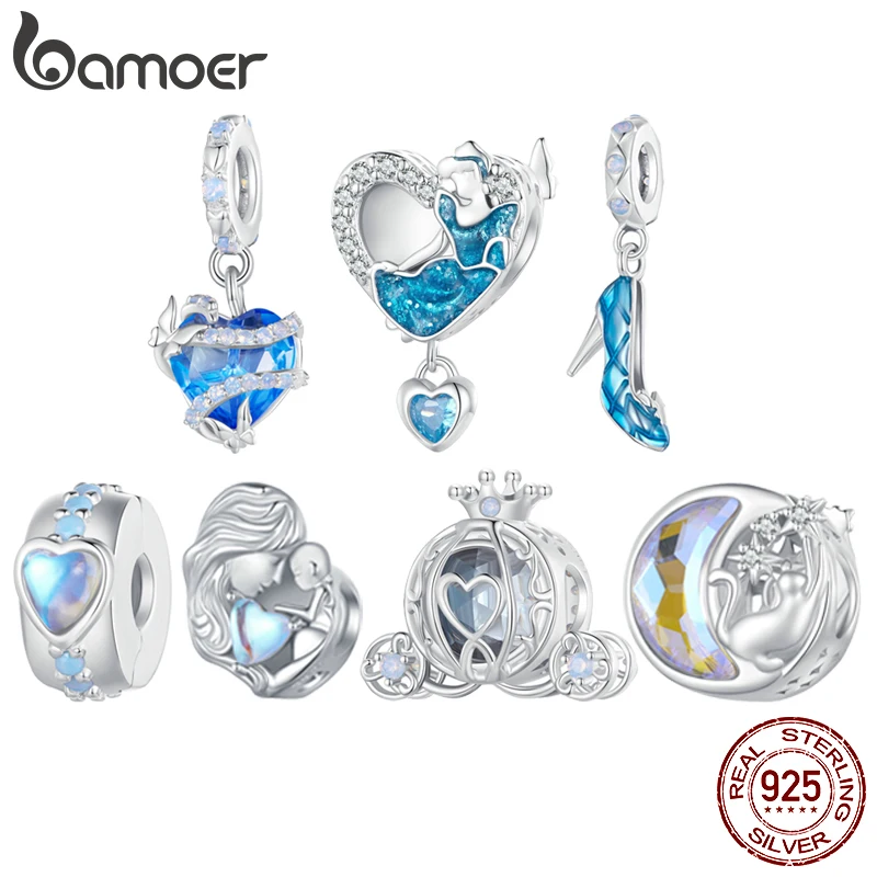 

Bamoer 925 Sterling Silver Pumpkin Carriage Bead Magic Dancing Shoes Pendant Charms for Bracelet DIY Jewelry Gift Making