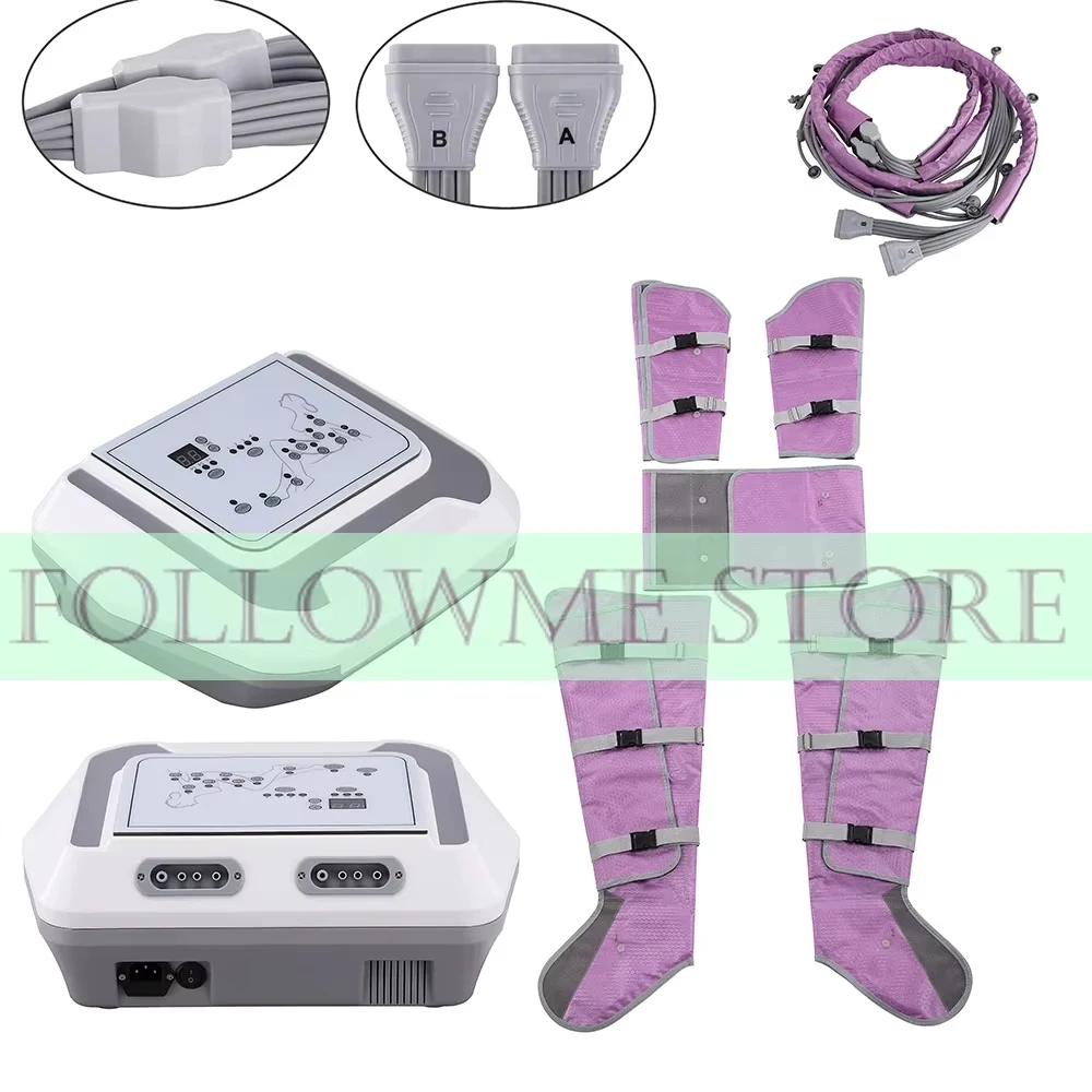 Professional Pressotherapy Machine Purple Lymphatic Massage Device Arms Shoulders Belly Legs Waist Air Compression Foot Pump