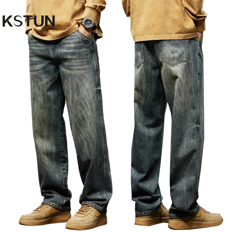 

Baggy Jeans Men Wide Leg Pants Casual Oversize Jeans For Men Clothing Loose Fit Streetwear Male Denim Trousers 2023 New Kpop