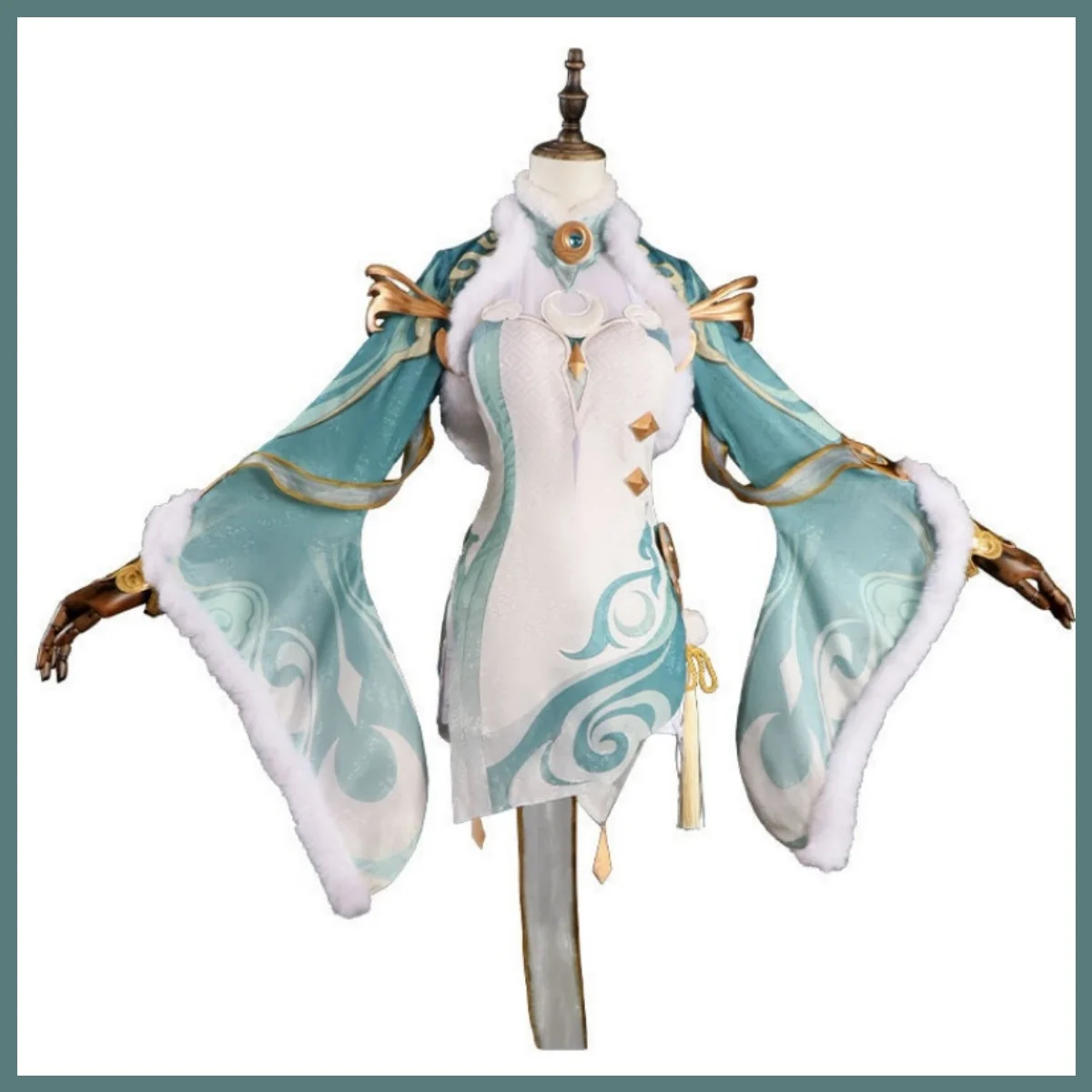 Game Zibai Cosplay Costume Green White Horse's Fleeting Spring Chinese Qipao Style Clothing Wig Woman Sexy Carnival Suit view 5