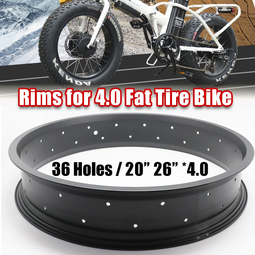 No Return No Refund Electric Fat Bike Rims 20 26inch 36 Holes for Ebike Conversion Kit Aluminum Snow Bicycle Accessories