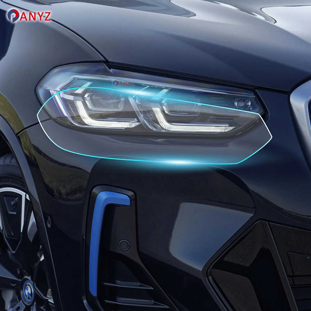 TPU Car Headlight Film For BMW IX3 M Sport 2022 2023 2024 PPF Accessories Anti-Scratch Precut Paint Protection Film Invisible