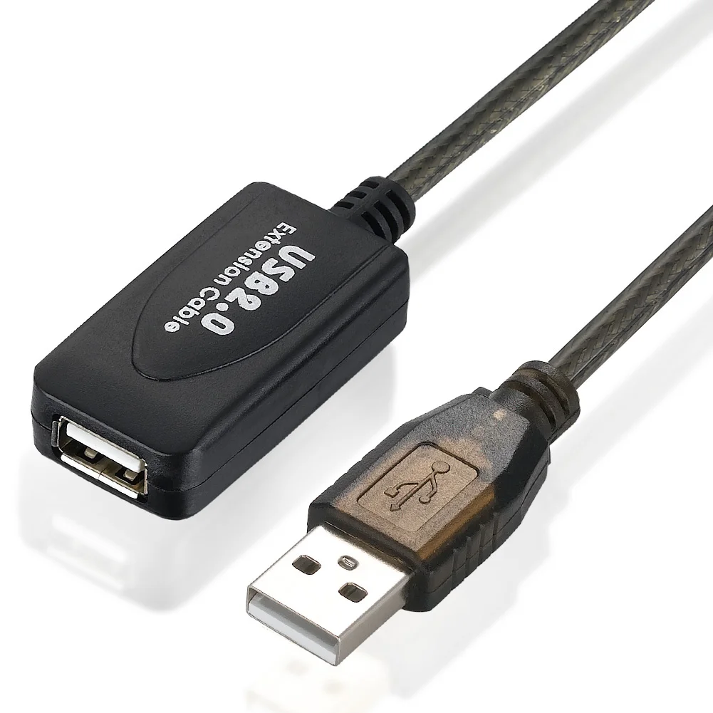 Bochara USB 2.0 Extension Cable Type A Male to Female Dual Shielding(Foil+Braided) Booster Chipset FE1.1S  5m 10m 15m 20m 30m