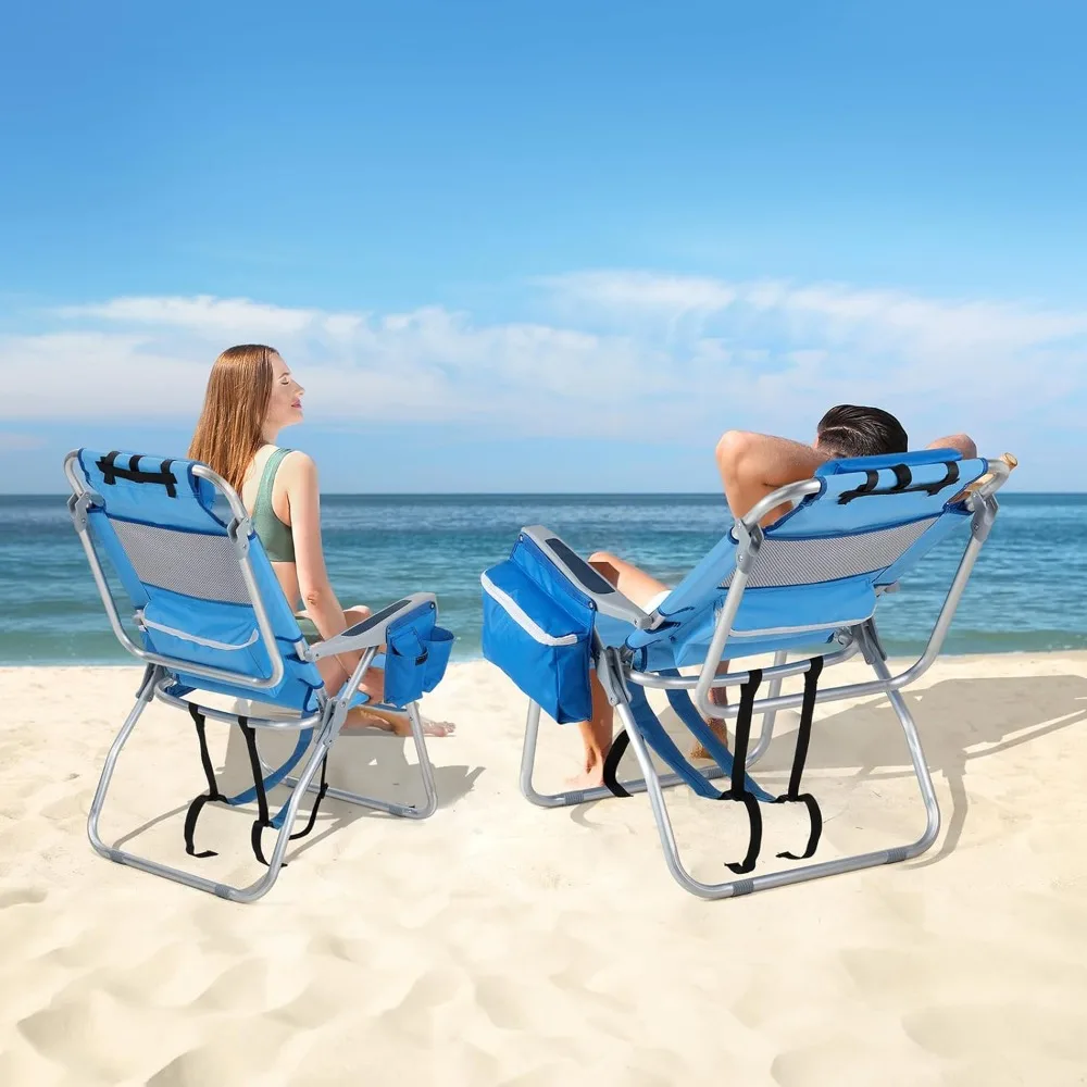 

Высокий шезлонг для отдыха на открытом воздухе, 2 шт., легкий, рюкзак, шезлонг для взрослых с 5 положенами