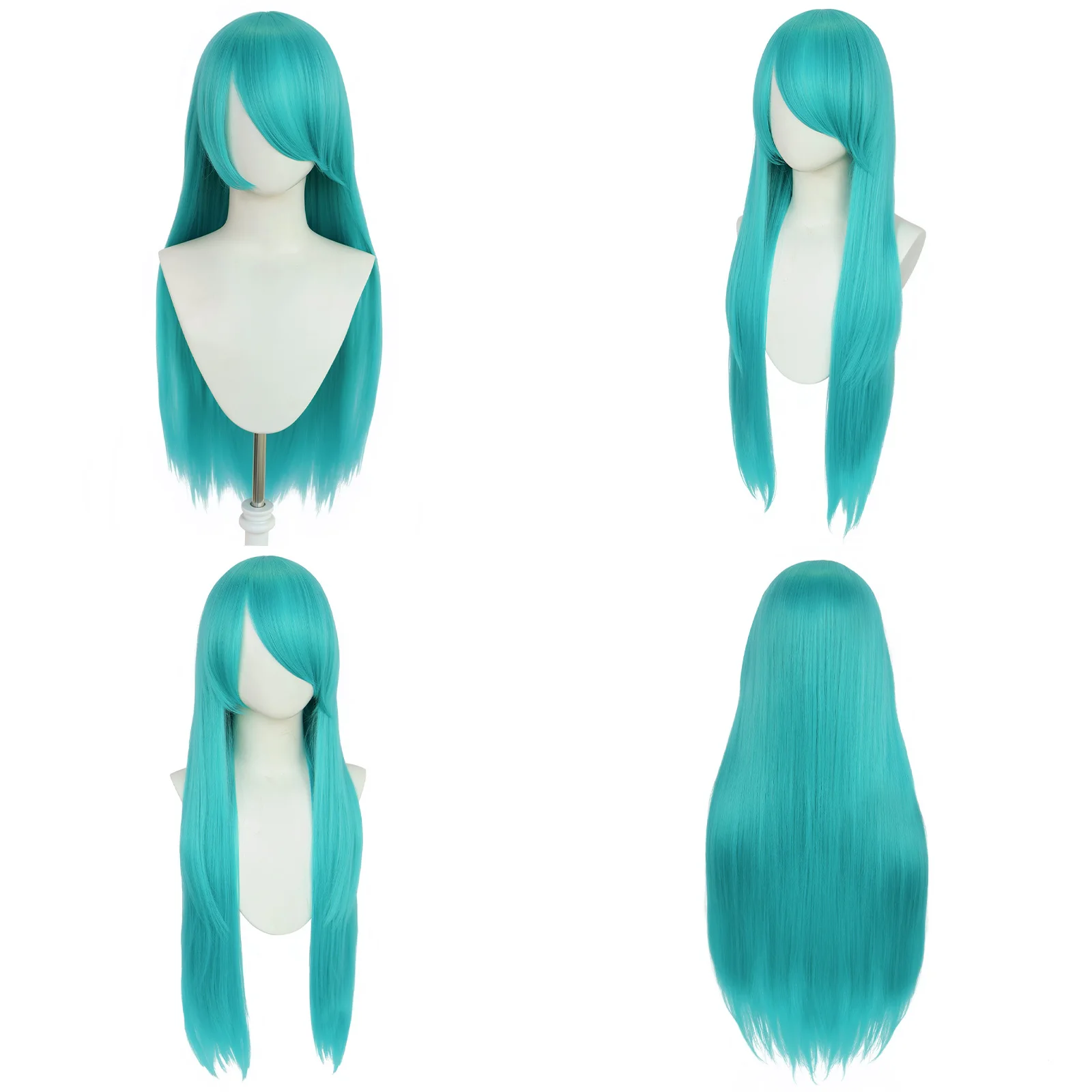 باروكة صناعية طويلة مستقيمة باللون الأخضر، بأسلوب بسيط وجديد، مناسبة لخلع الملابس اليومية المخصصة، التصميم الإبداعي، إلخ