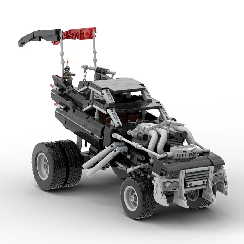 Moc Desert Battlefield Movie Mad Maxed Gigahorse Car Building Block Black Interceptor Chariot High-Tech Toy KidsBirthday Gift