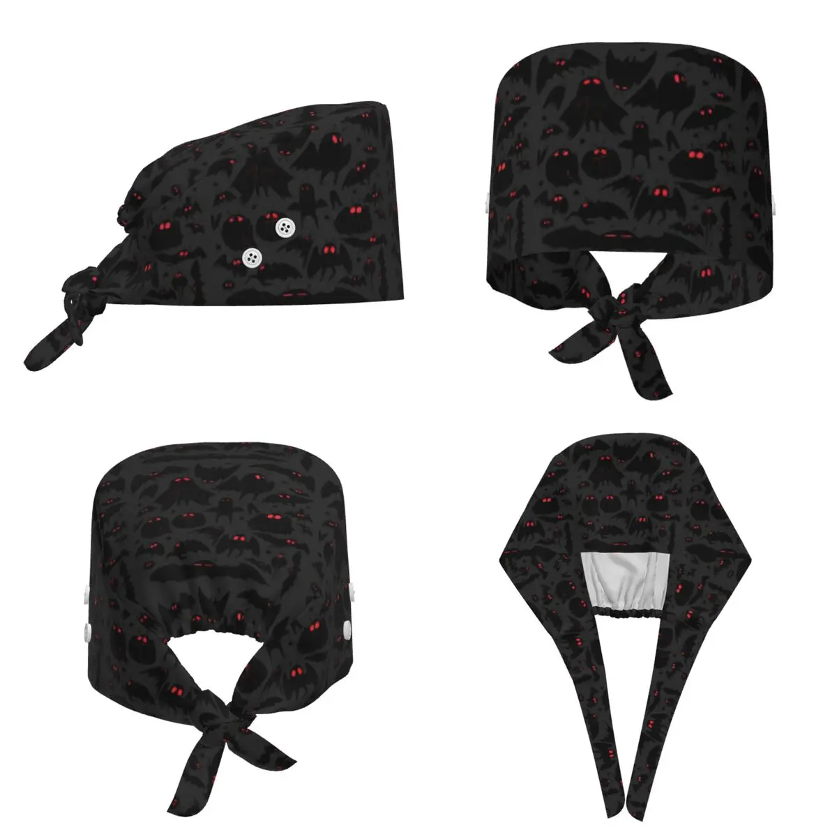 Cute Cryptids Mothman Pattern Scrub Hat Doctor Working Surgical Cap Unisex Adjustable Nursing Caps for Dentist