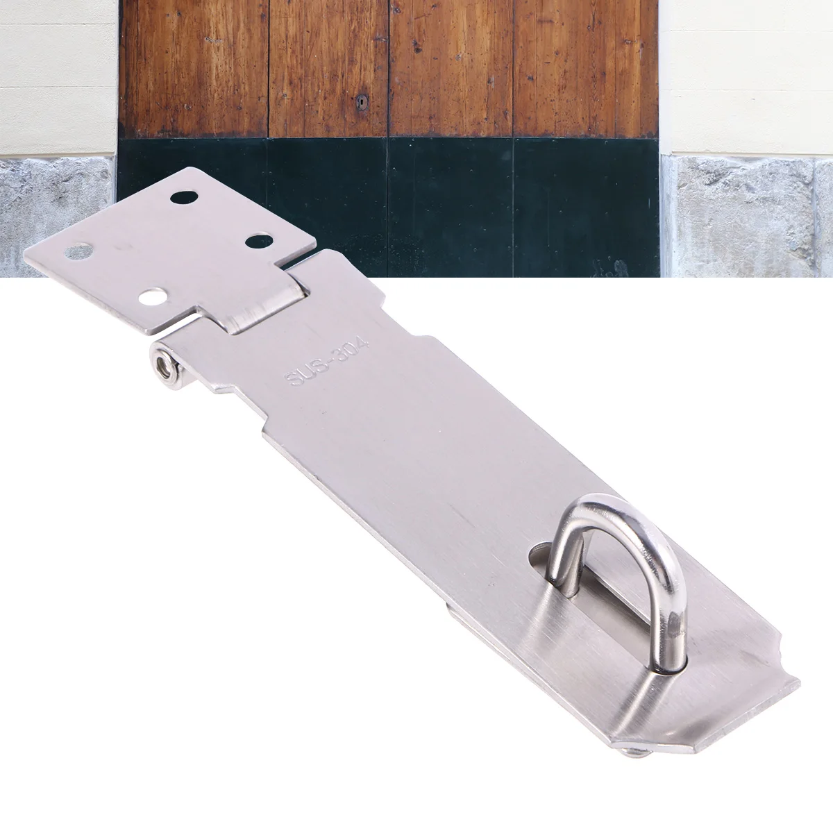

5 Inch Padlock Hasp Door Clasp Hasp Lock Latch Stainless Steel Lock For Fastening Gate Cabinet Door (Silver)