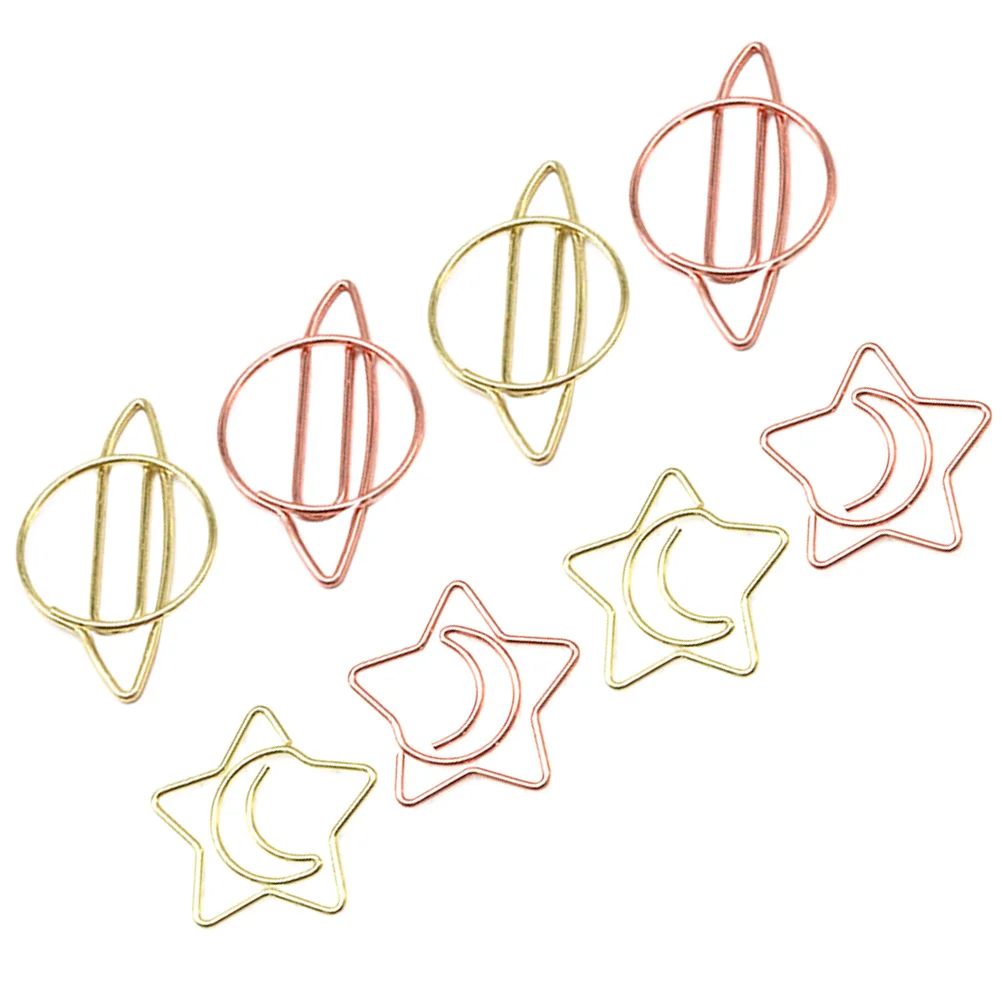 

Practical Stars Clips Metal Decorative Paper Clips Bookmarks Cute Desk Accessories Smooth Design Multi-use Office Supplies