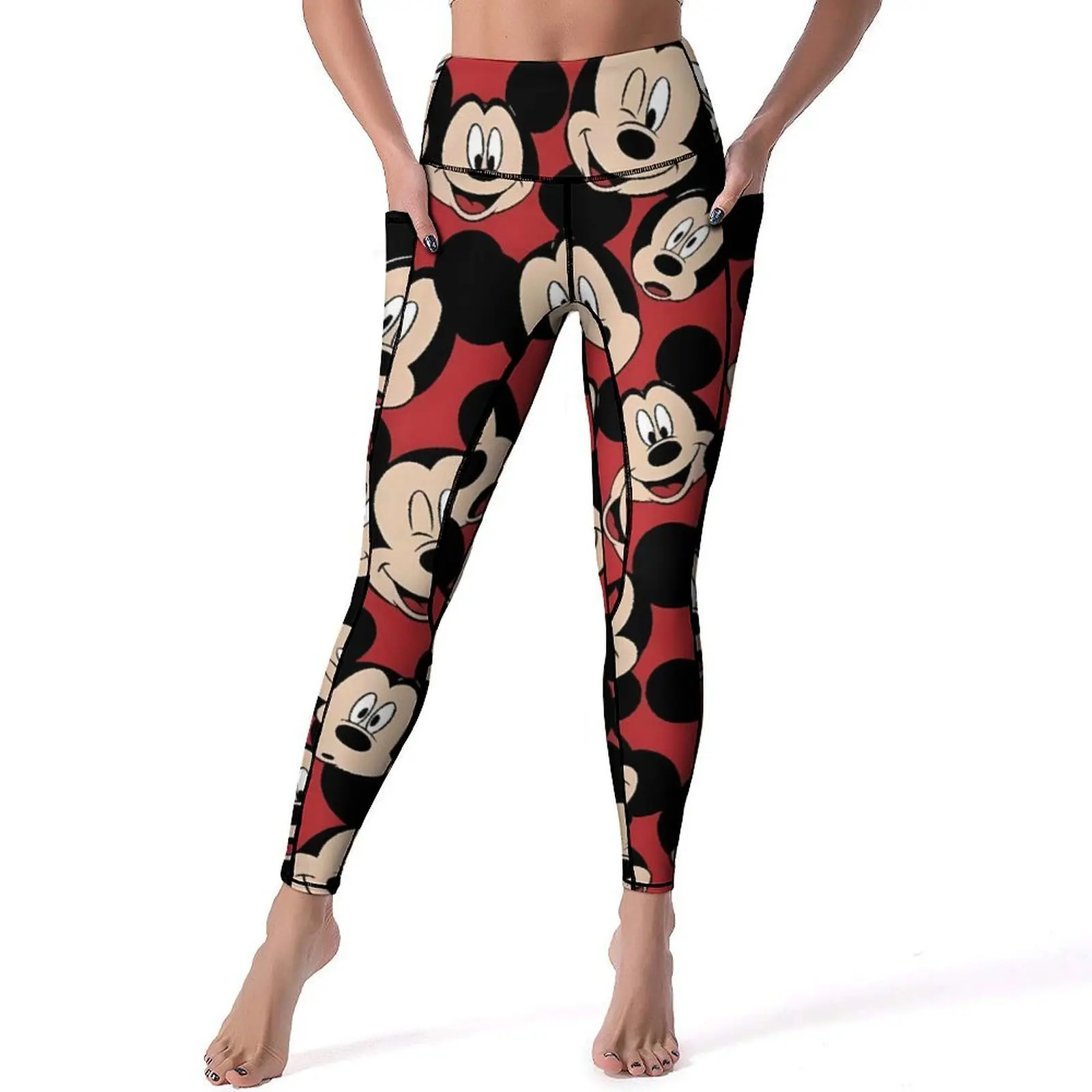 Classic Mickey Mouse Leggings Sexy  Push Up Yoga Pants Fashion Quick-Dry Leggins Women Pattern Gym Sports Tights