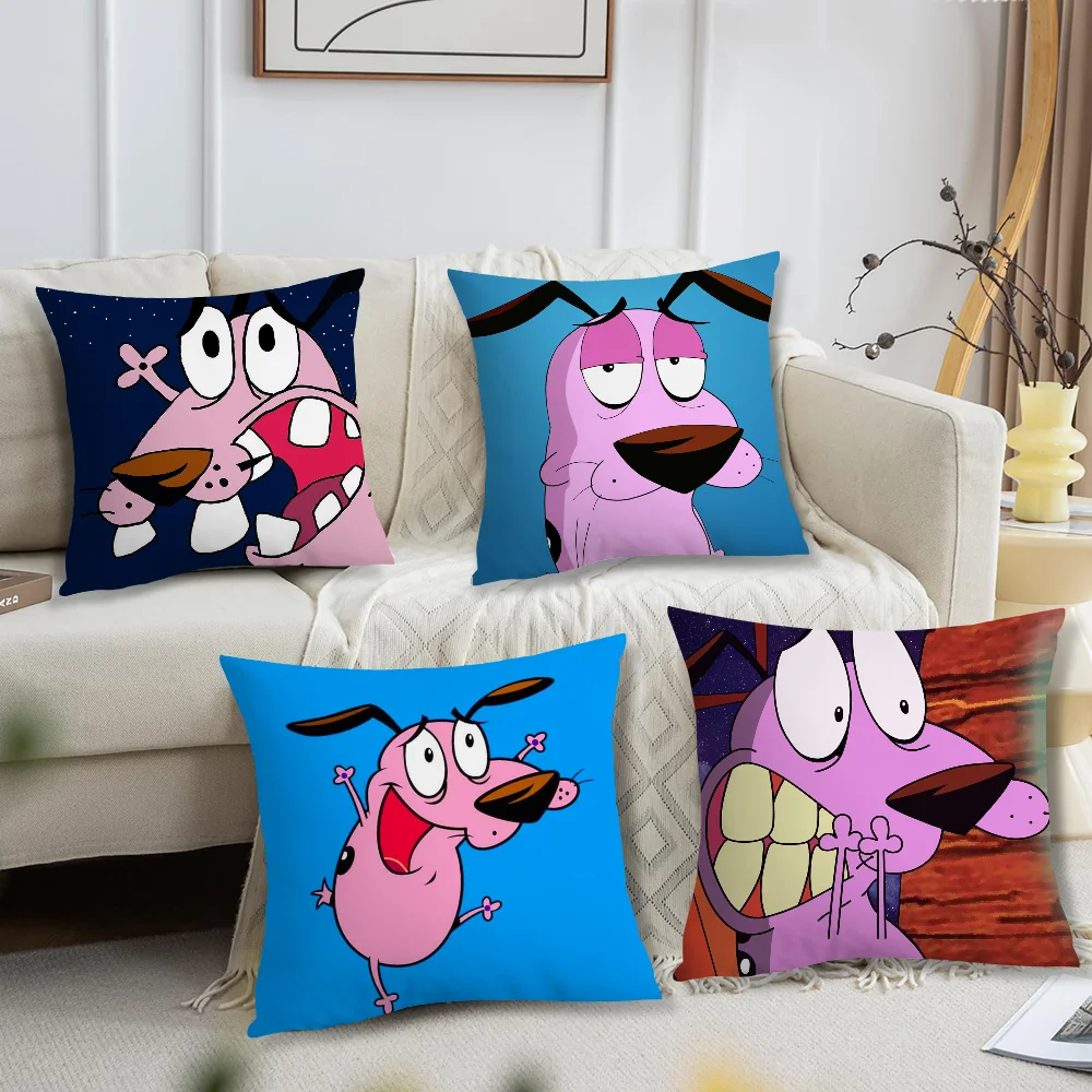 C-Courages The Cartoon C-Cowardlys Dog Pillow Case Square Cushion Room Bedroom Headboard Sofa Living Backrest Car Accessories