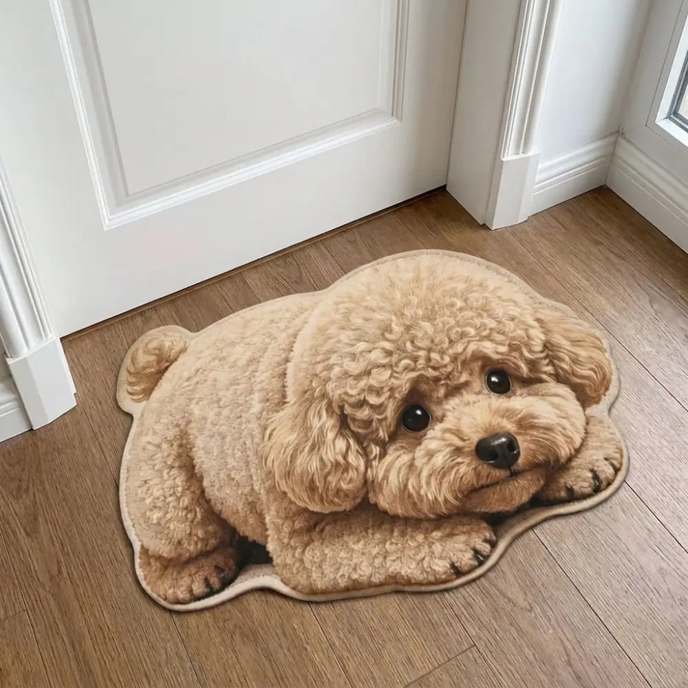 Soft 2D Dog-Shaped Area Rug Non-Slip Easy to Clean Home Decor Carpet Anti-fouling Cartoon Carpet Bedrooms