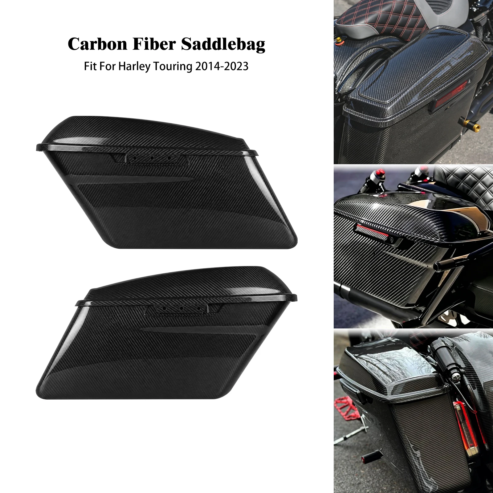 Motorcycle Hard Bags Side Luggage Boxes With Lids For Harley Touring Road King Street Electra Road Glide 2014-23 Saddlebag Case