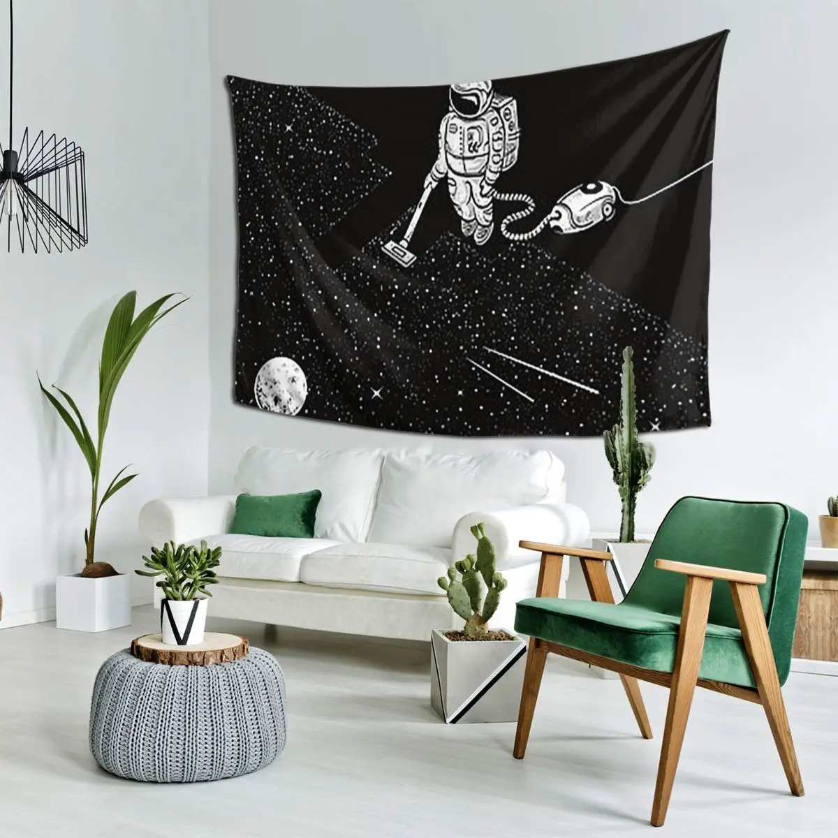 Space Cleaner Tapestry Funny Wall Hanging Aesthetic Home Decoration Tapestries for Living Room Bedroom Dorm Room