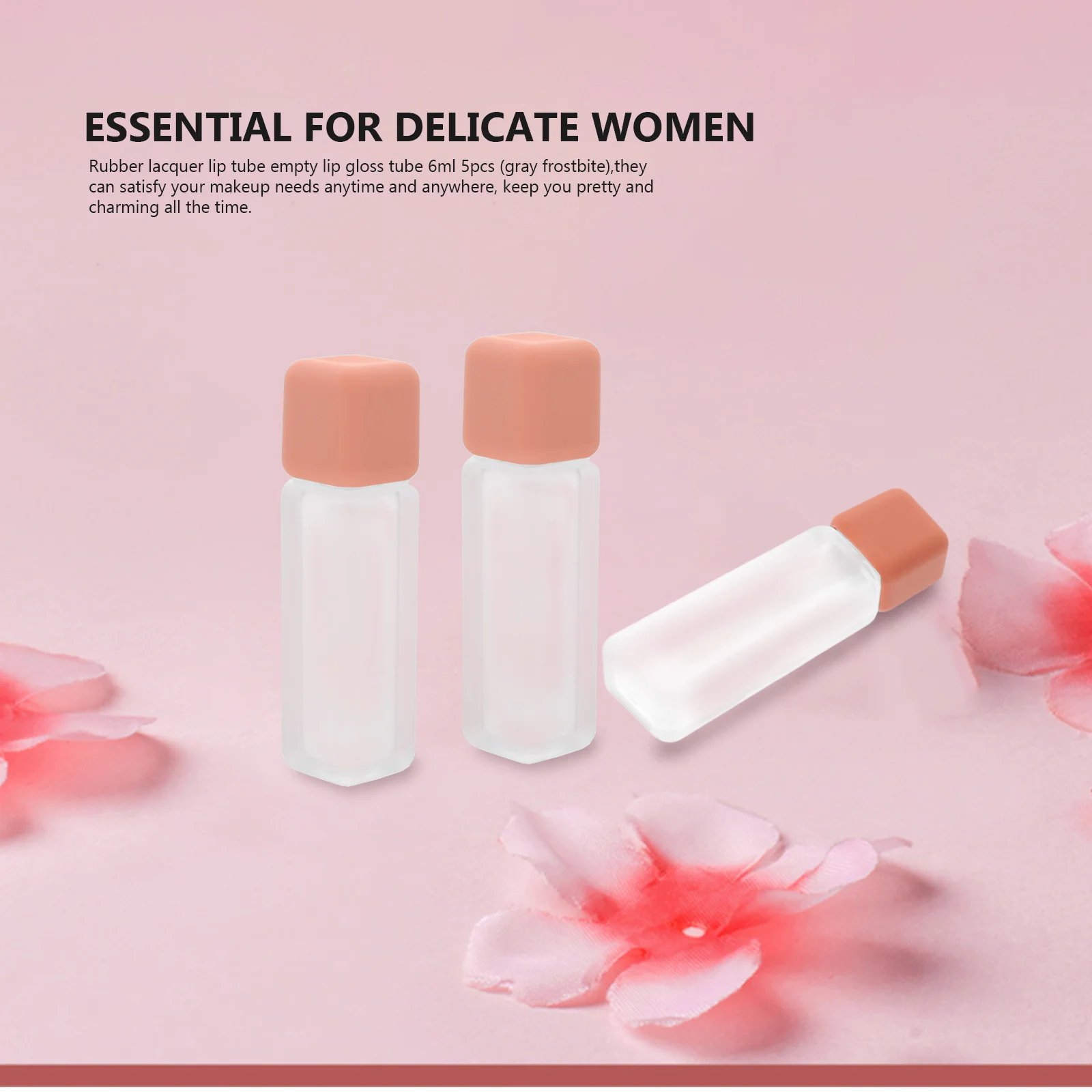 5Pcs 6Ml Mini Lipstick Bottles Transparent Refillable Sub Tubes for Lip Balm Glazes on-The-Go Empty Vials