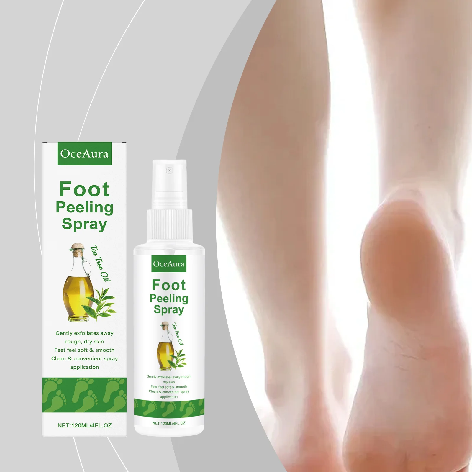

OCEAURA Tea Tree Foot Care Spray Deep Hydrate Repair Cracks Remove Odors Improve Drying Sweat-Proof Refresh Foot Exfoliate Spray