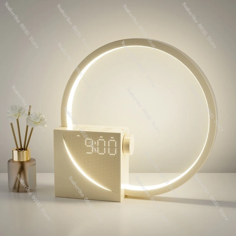 AJ300D Multifunctional Upgraded Desk Lamp Alarm Clock White Noise 5V2A USB Charging Touch Night Light Wake-Up Light