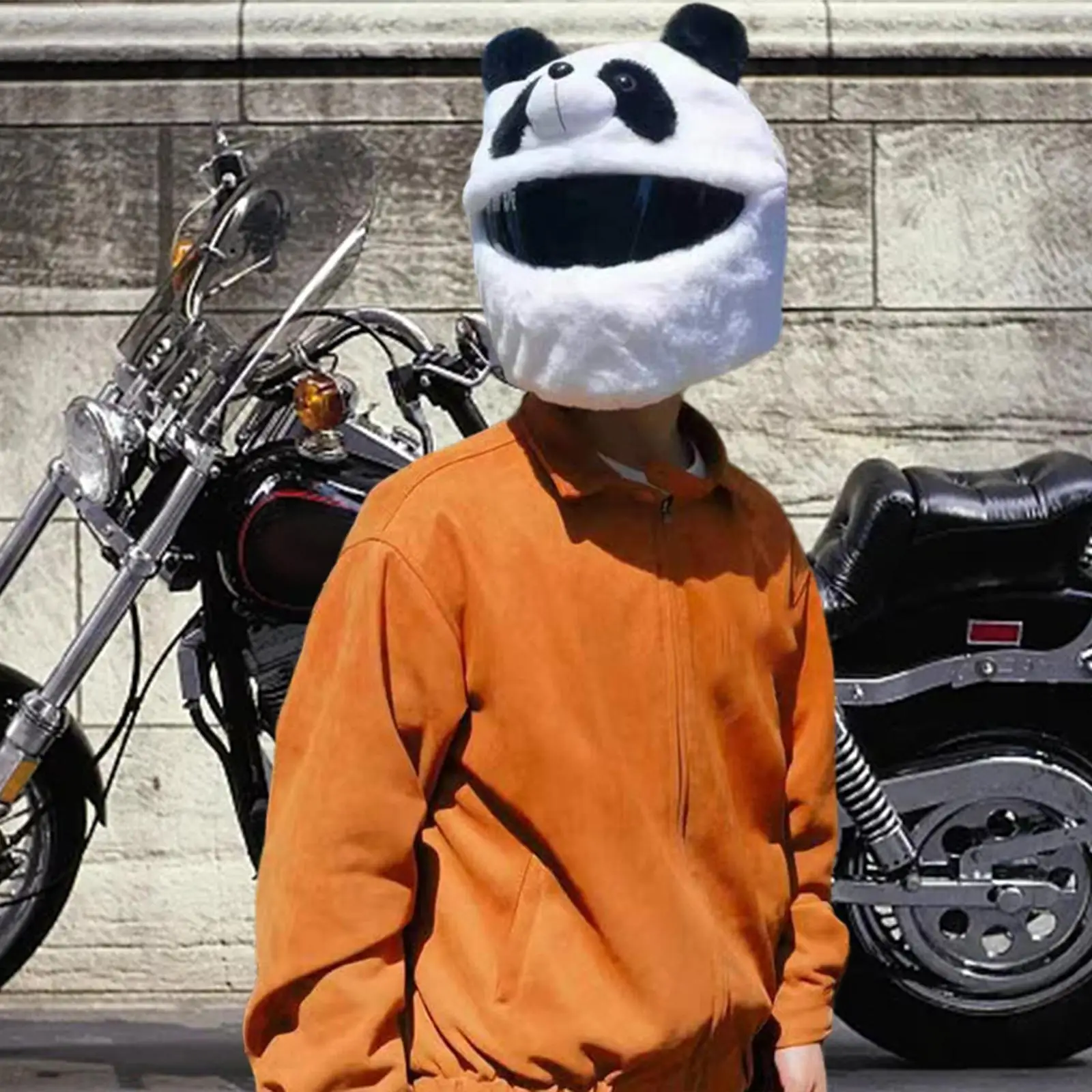 Motorcycle Helmet Cover Sleeve Plush Crazy Fun Decor Dust Cap Animal Helmet