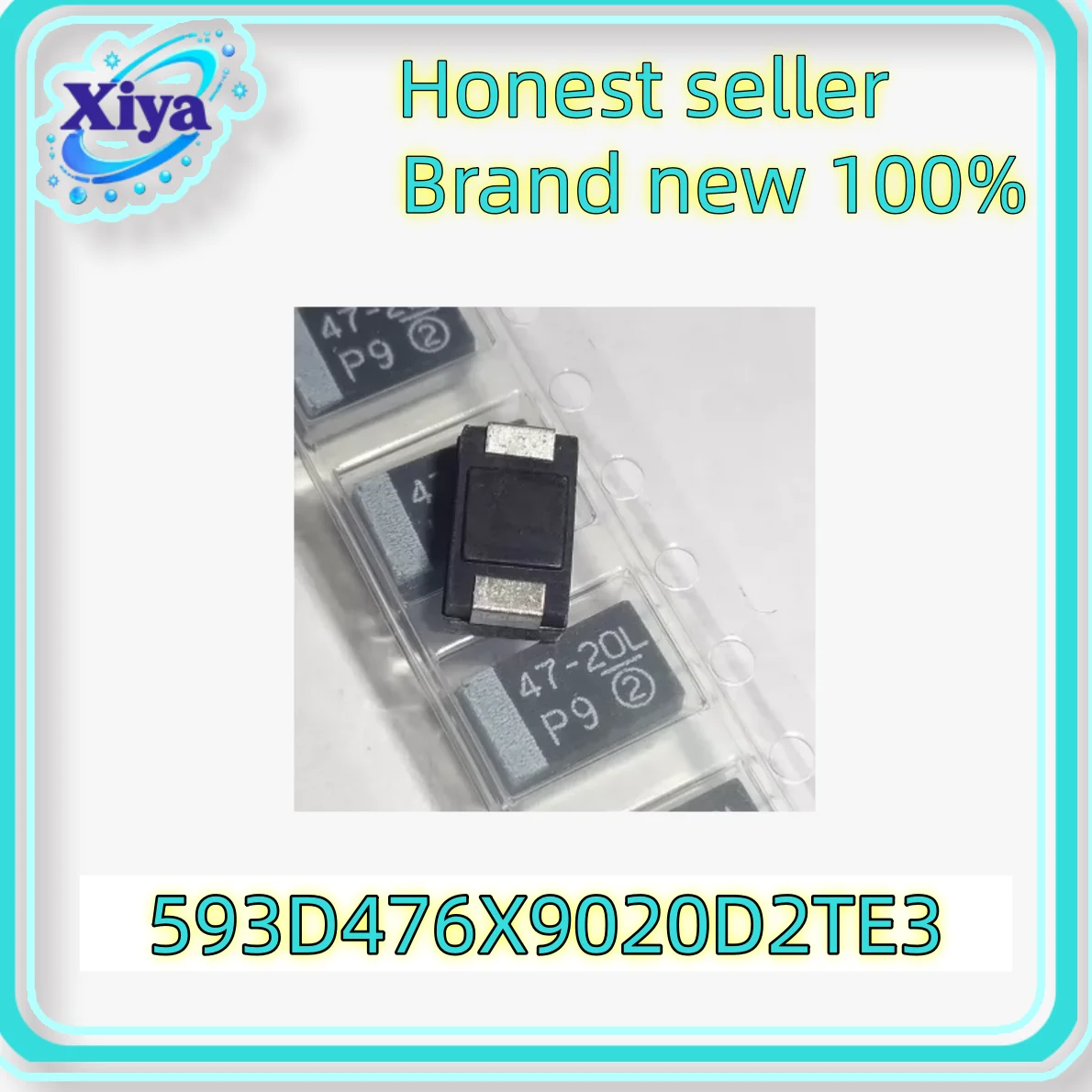 (10/100 pieces) Brand New 100% 593D476X9020D2TE3 47-20L D-type 47uF 10% 20V Tantalum Capacitor Electronics Integrity