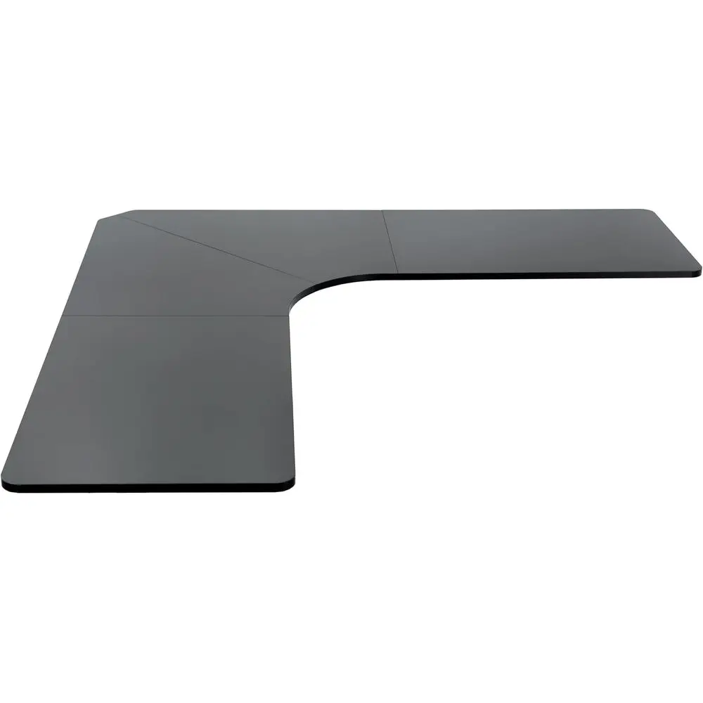 

Curved 83 L-Shape Adjustable Height Desk, Black, Home/Office Use