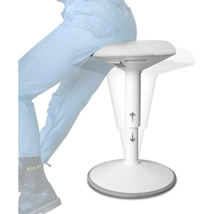 Height Adjustable Standing Desk Stool for Office and Classroom Use 1624 Inch Adjustable Range Swivel Ergonomic Wobble Stool wit