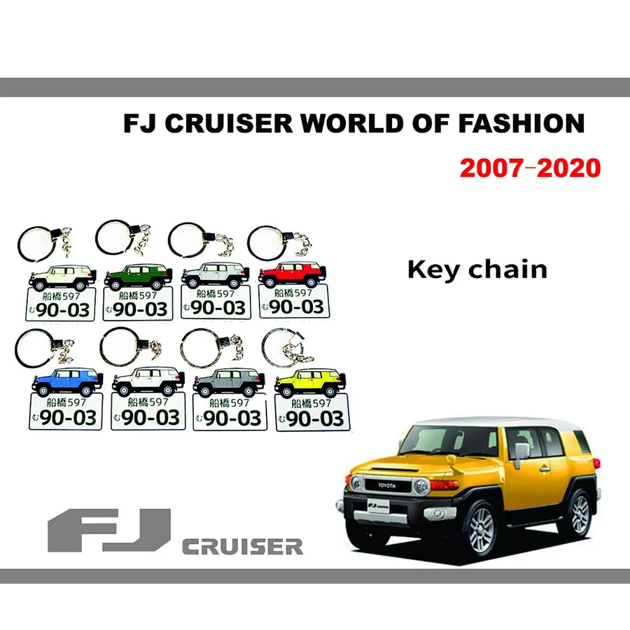 Car Body Theme Keychain For Toyota FJ Cruiser Key Ring Acrylic Casting Ornaments Interior Decoration Accessories