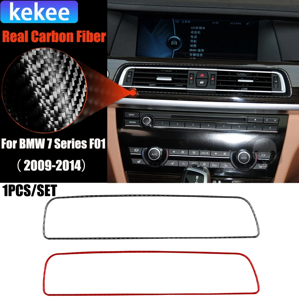 

Carbon Fiber Car Accessories Center Air Vent Interior Trim Cover Soft Sticker For BMW 7 Series F01 730li 740li 750li 2009-2014