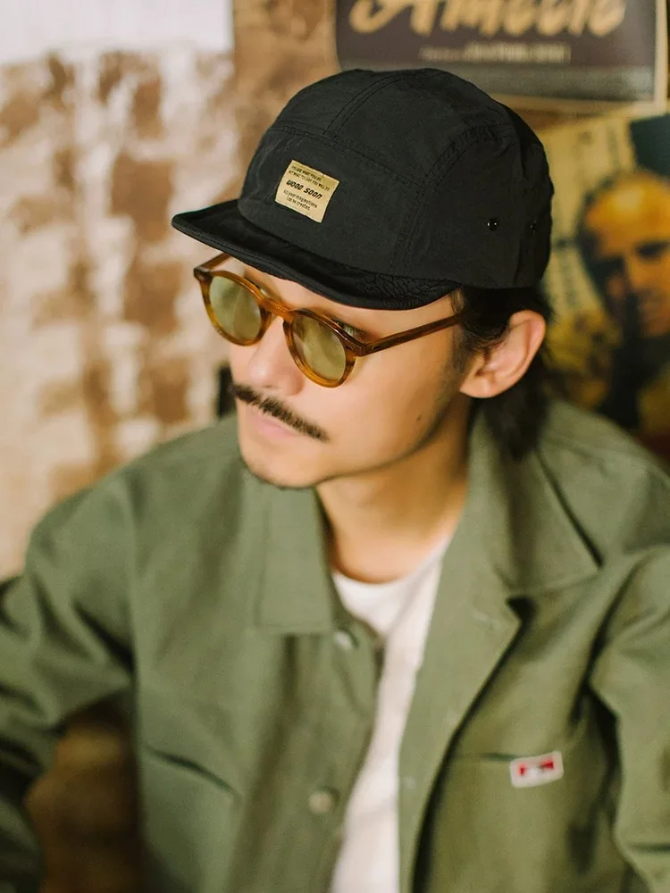 Japanische 5-Panel-Baseballmütze, schnell trocknend, atmungsaktiv, kurze Krempe, für Herren und Damen, Gesicht, kleines weiches Oberteil, Hip-Hop-Kappe, Damen-Mütze mit weicher Krempe – Detail 2
