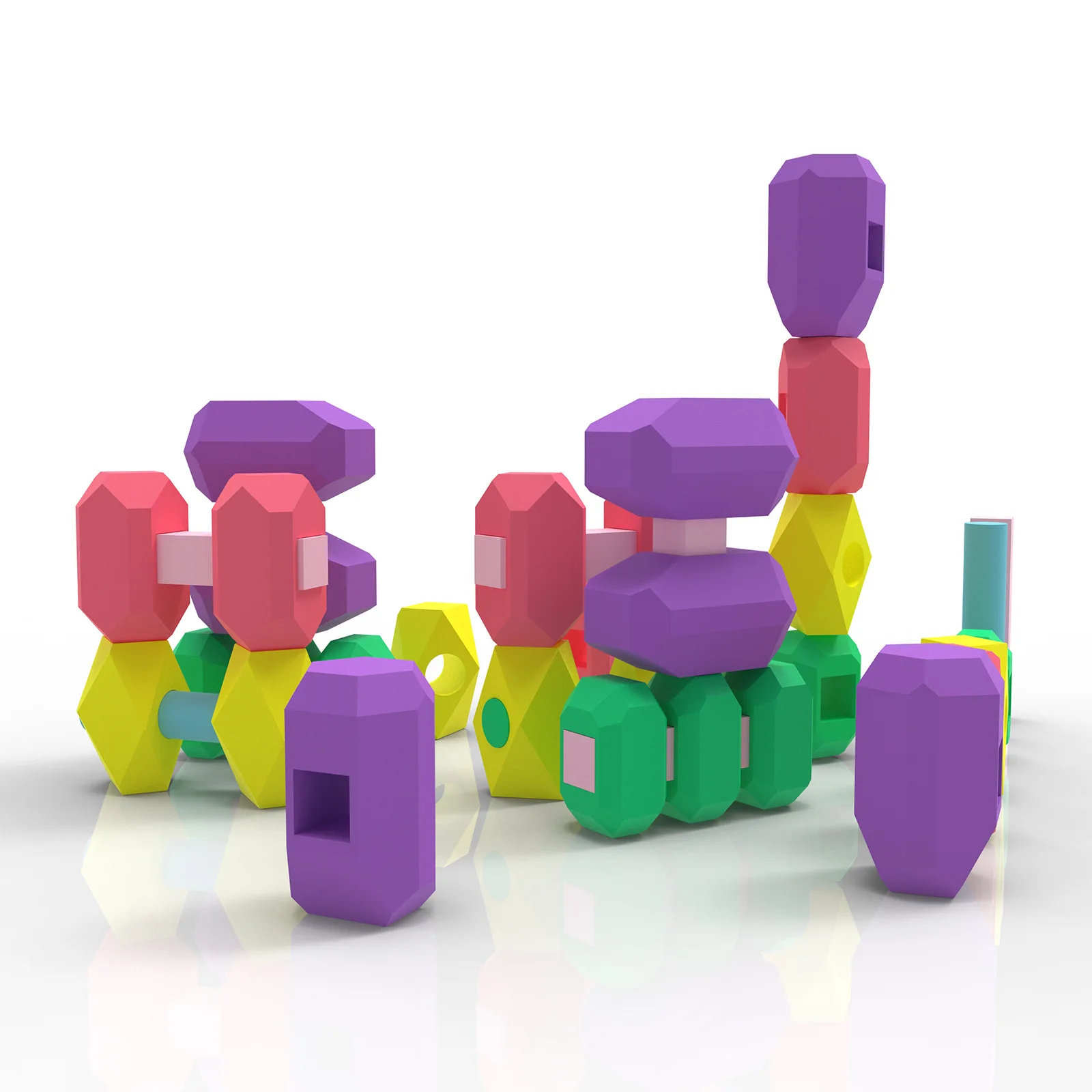 Conjunto de montagem de blocos de construção de silicone de qualidade alimentar, desenvolvimento de inteligência infantil e brinquedos educativos, brinquedos para meninas e meninos