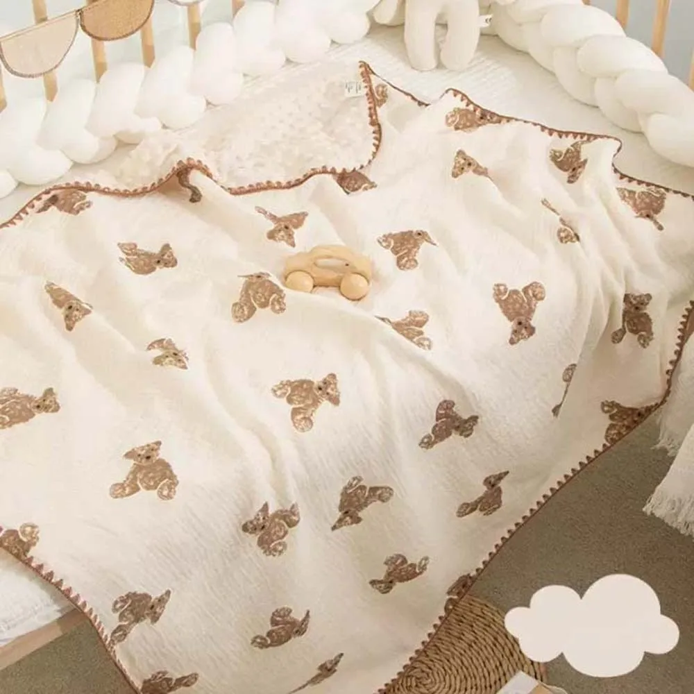 

Дышащее детское одеяло-плед с принтом медведя, мягкое покрывало для младенцев, мультяшный коврик для сна с коалой, для офиса