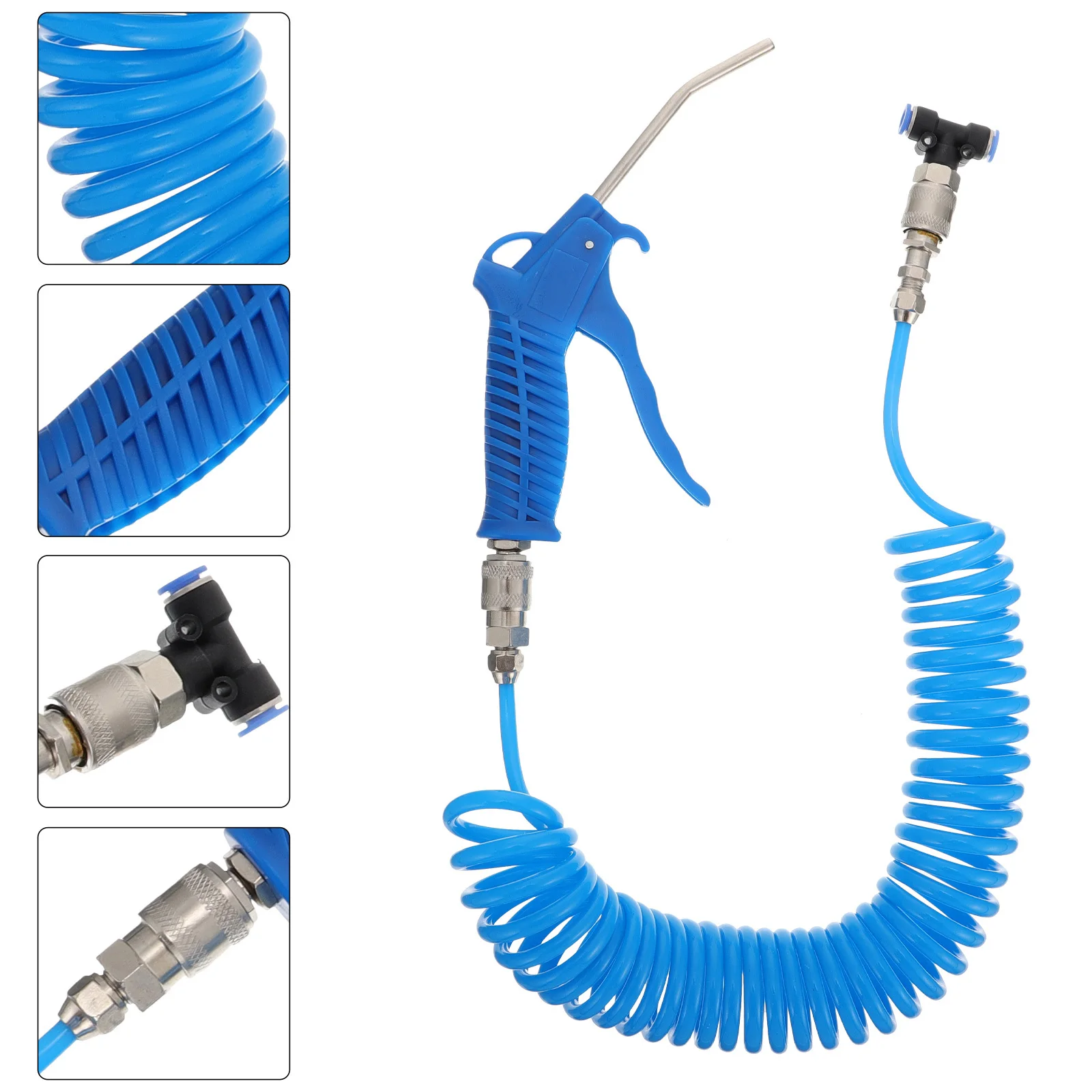 

1Set Air Blower Dust Removal Tool Coiled Hose Practical Dust Cleaner for Machinery Equipment Home Supplies Durable Rust