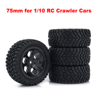 4PCS NEEBRC 75mm Rubber Tyre 1.9 Inch 12mm Hex Wheel Rim Tires for 1/10 1/14 1/16 RC Car Off-road Trx4m SCX10 Wltoys 144001