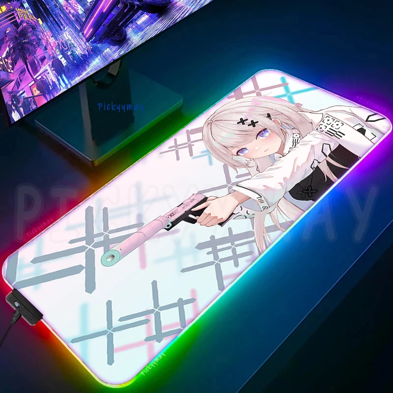 

Anime Girl Printstream Large RGB Mouse Pad Gaming Mousepads LED Mouse Mat Gamer Desk Mats Rubber Table Rug With Backlit Deskpads