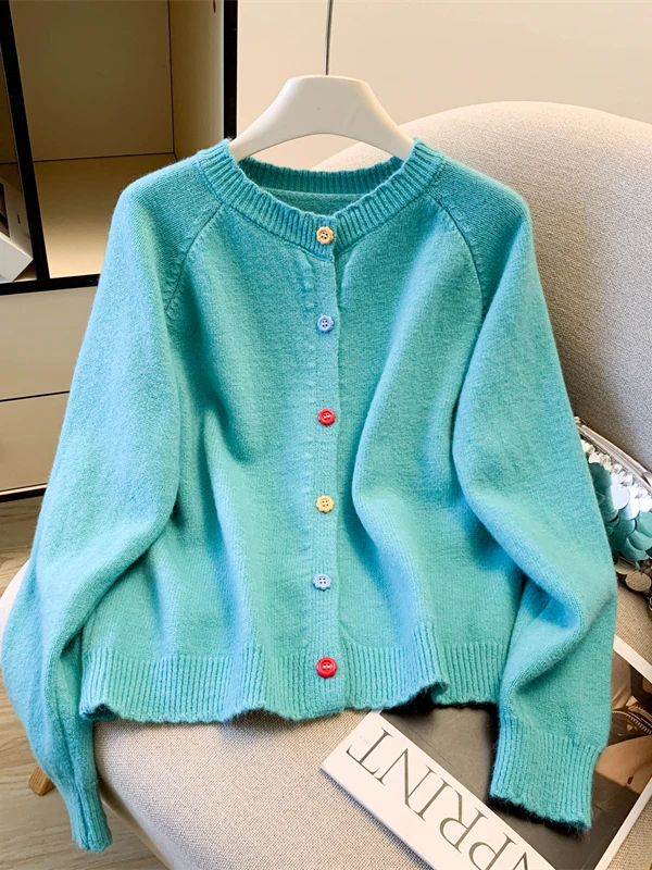 

Корейский свободный вязаный свитер Sle Thiened, женский свободный вязаный свитер больших размеров, теплая осенне-зимняя повседневная верхняя одежда