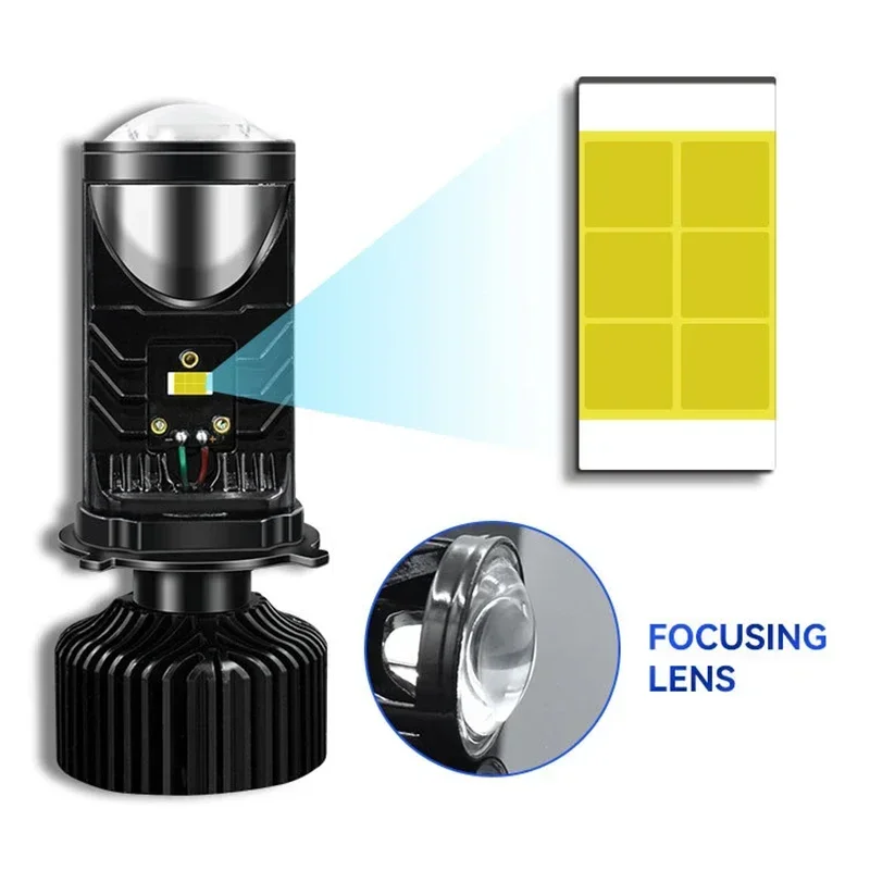 

New 2Pcs 12V 24V Car LED Headlight Bulb H4 High Power Lamp with Projector Lens Motorcycle LED Headlight Bulbs Light Accessories