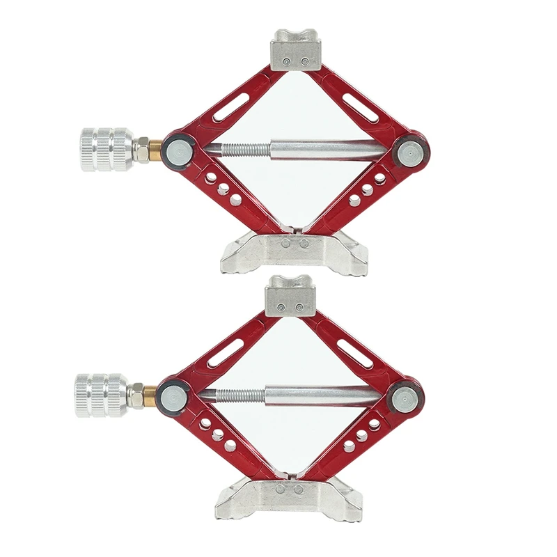 

2X RC Car 6 Ton Jack Stand Adjustable Metal Scissor Jack Repair Tool Part For 1:10 Scale Remote Control Car Accessory