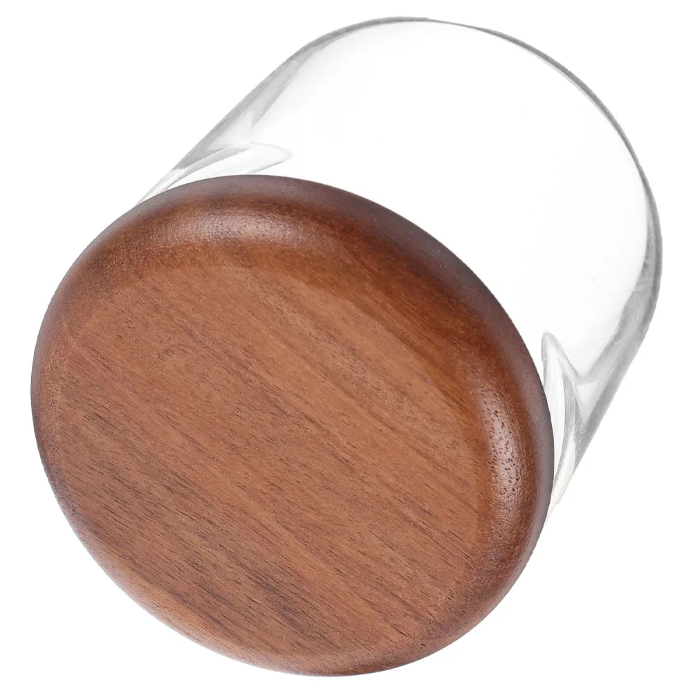 

Glass Food Storage Container 300ml Small Clear Sealed Canister Wood Lid Candy Tea Coffee Sugar Jar Kitchen Containers