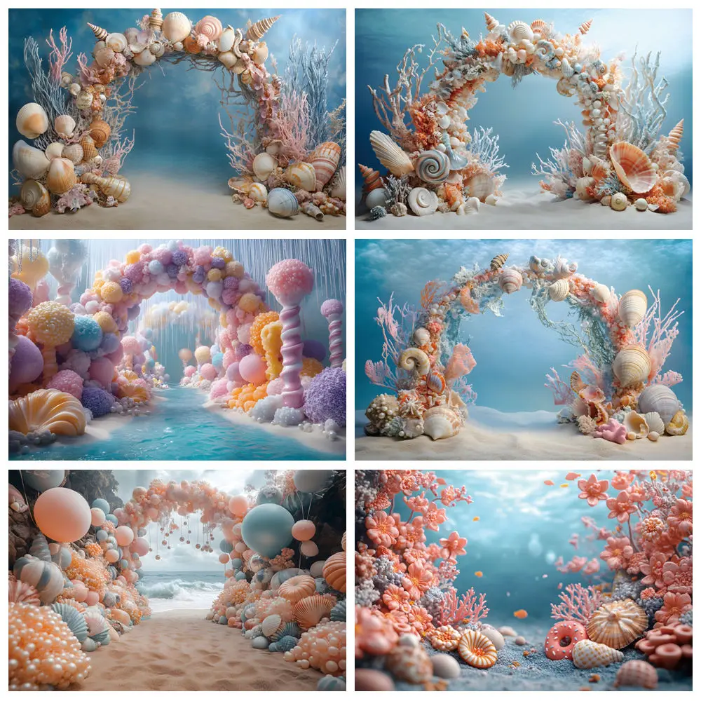 subaquatico-coral-perola-fotografia-pano-de-fundo-oceano-estrela-do-mar-escudo-baloes-princesa-aniversario-cha-de-bebe-foto-fundo-decoracao