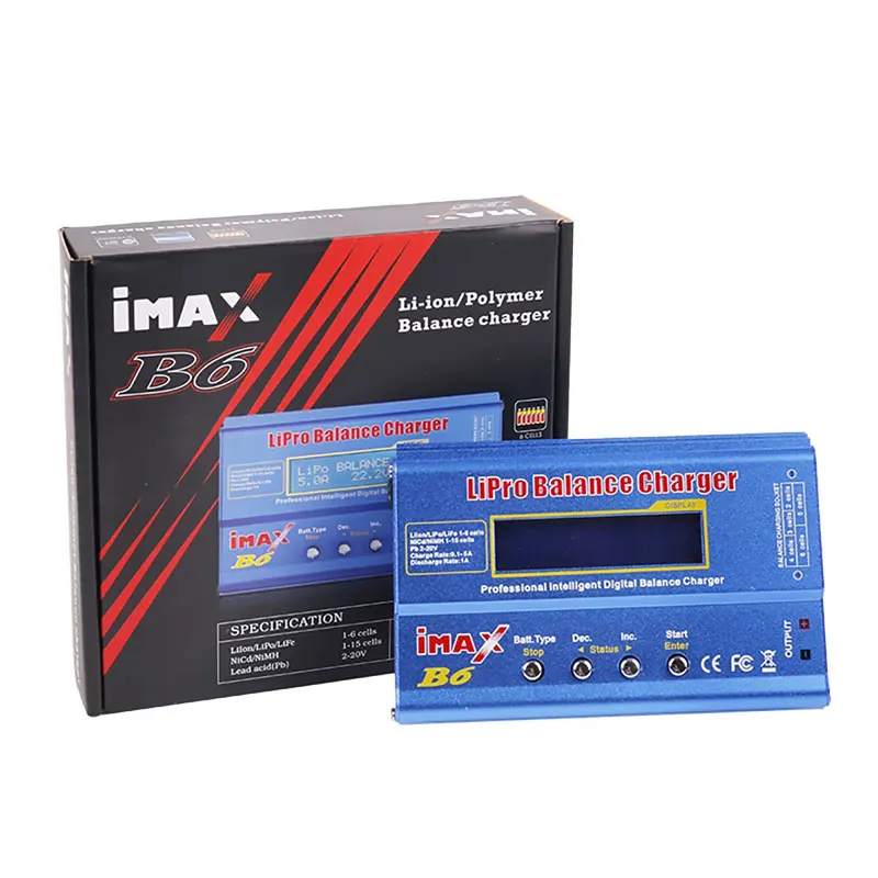 

IMAX B6 charger, model aircraft lithium battery balance charge 1 to 6S multi-function 80W with power adapter cable