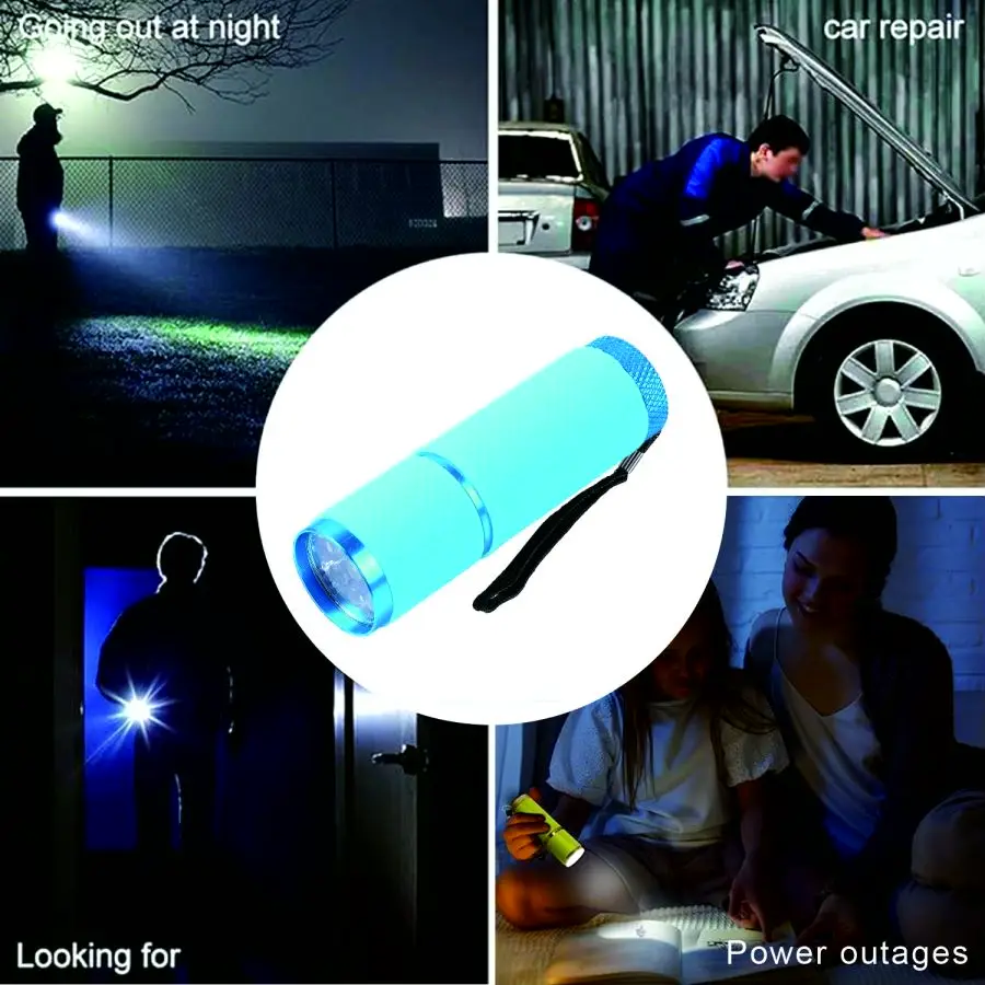 Mini 9LED Flashlight Super Bright Pocket Emergency Light Small Torch Portable Mini LED Lights Lantern Camping Lights