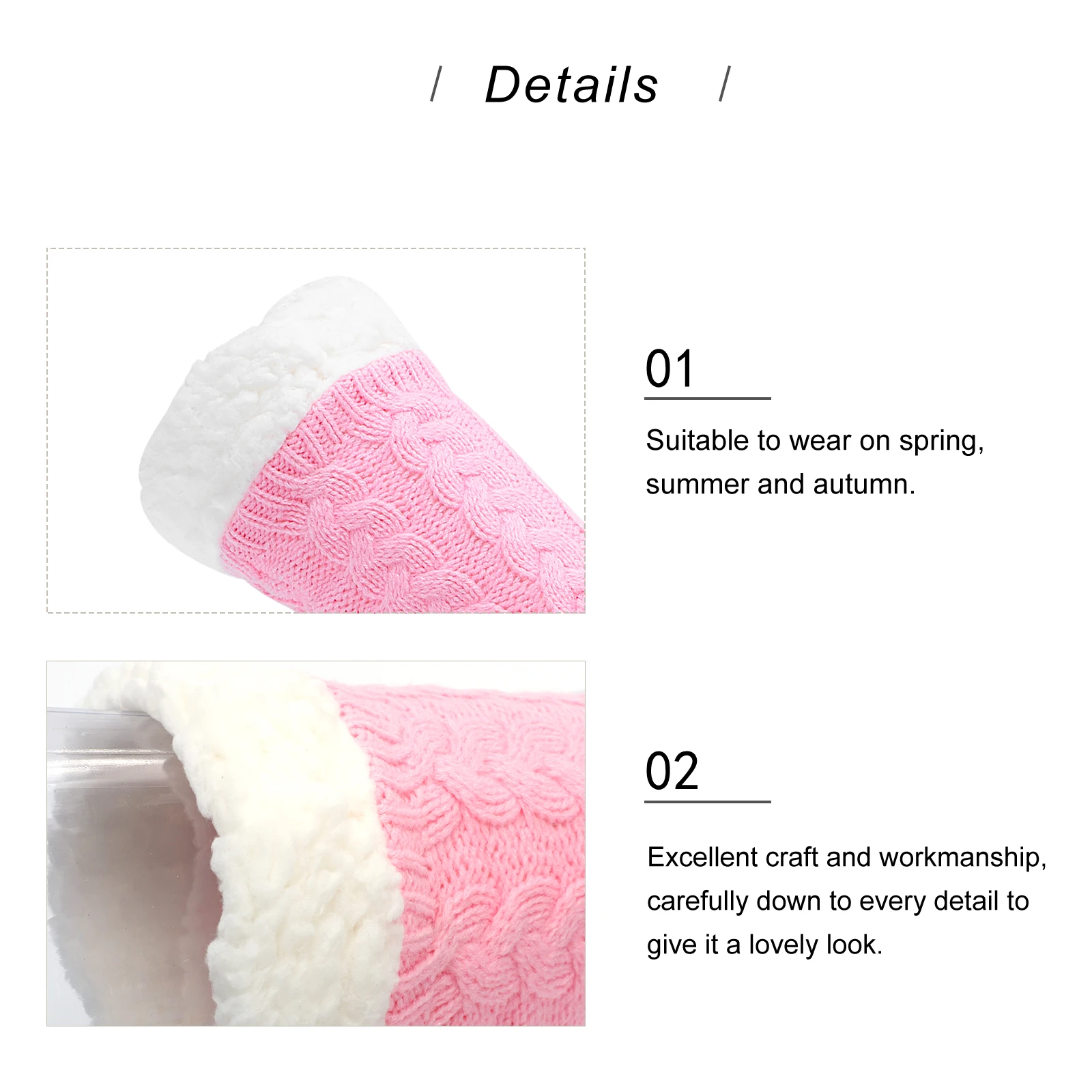 جوارب شتوية متماسكة على الأرض، شباشب مضادة للانزلاق مضافة بالصوف، حامل حراري مريح وردي دافئ #6