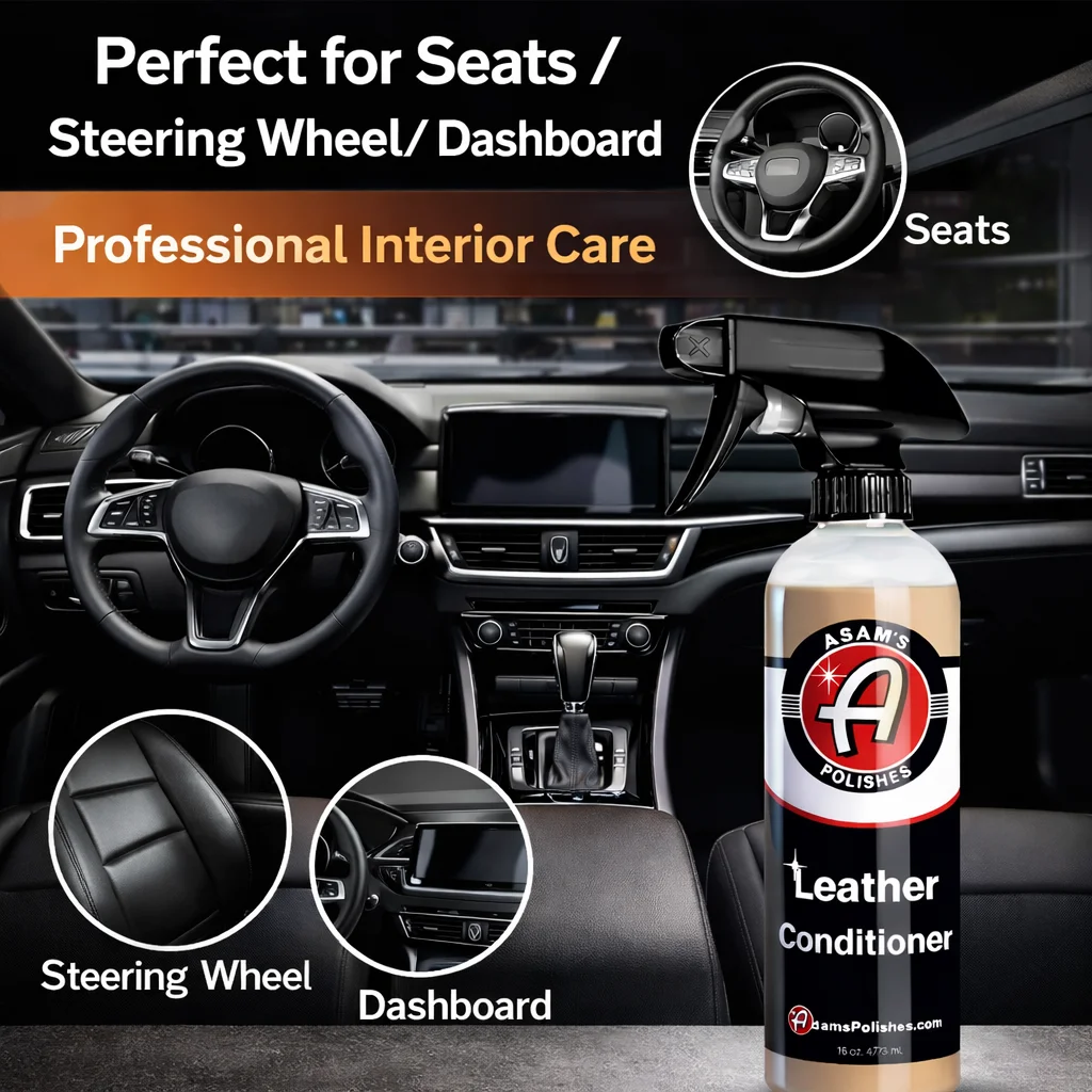 Leather Conditioner Spray 16oz – Car Interior Leather Care, Restore & Protect Seats, Non-Greasy Finish