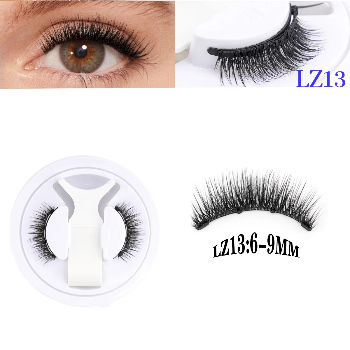 Magnetische wimpers Kit - 1 paar natuurlijke zachte nertsen pluizige herbruikbare valse wimperverlenging geen lijm nodig magneetband make-up tool