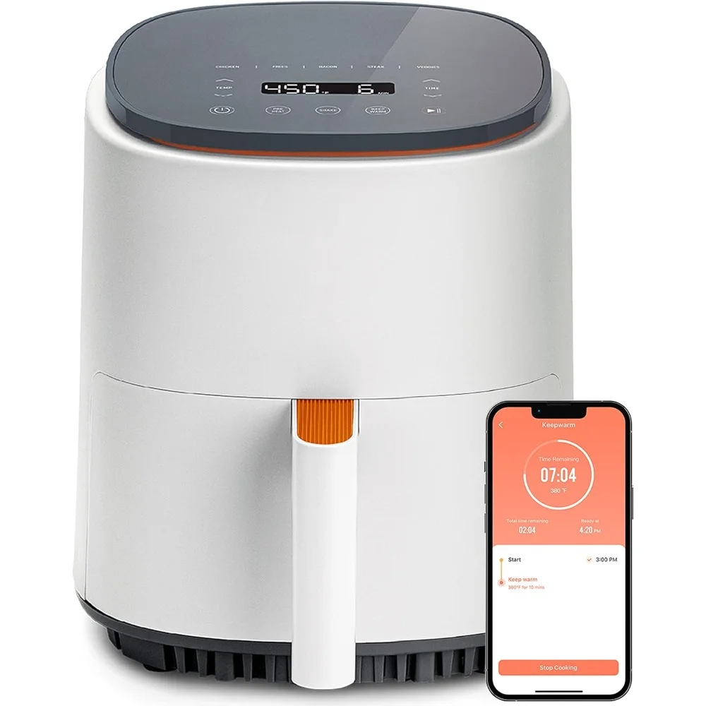 Air Fryer 4 Qt, 150+ Recipes on Free App, 97% Less Fat, Dishwasher-safe, Designed for 1-3 People, Lite 4.0-Quart Smart Air Fryer